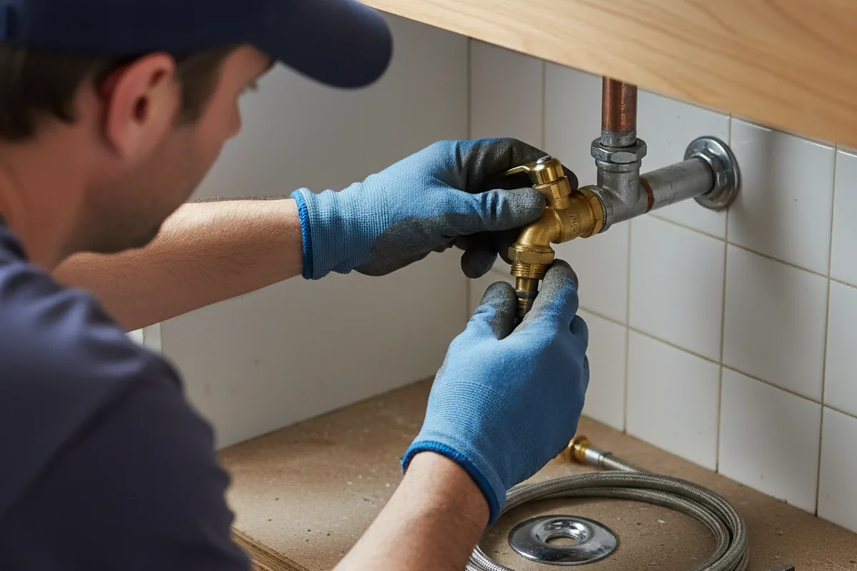Shutoff valve and fitting work during Emergency Plumbing in Ashaway